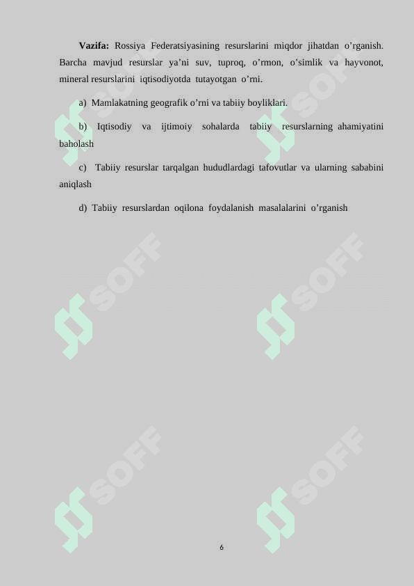 ROSSIYA FEDERATSIYASI TABIIY RESURSLARNING HUDUDI JOYLASHUVI 4