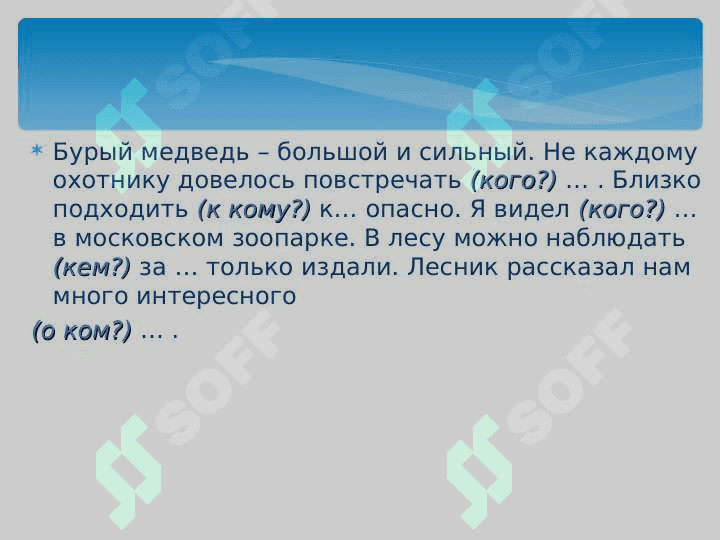 Склонение имён существительных 4