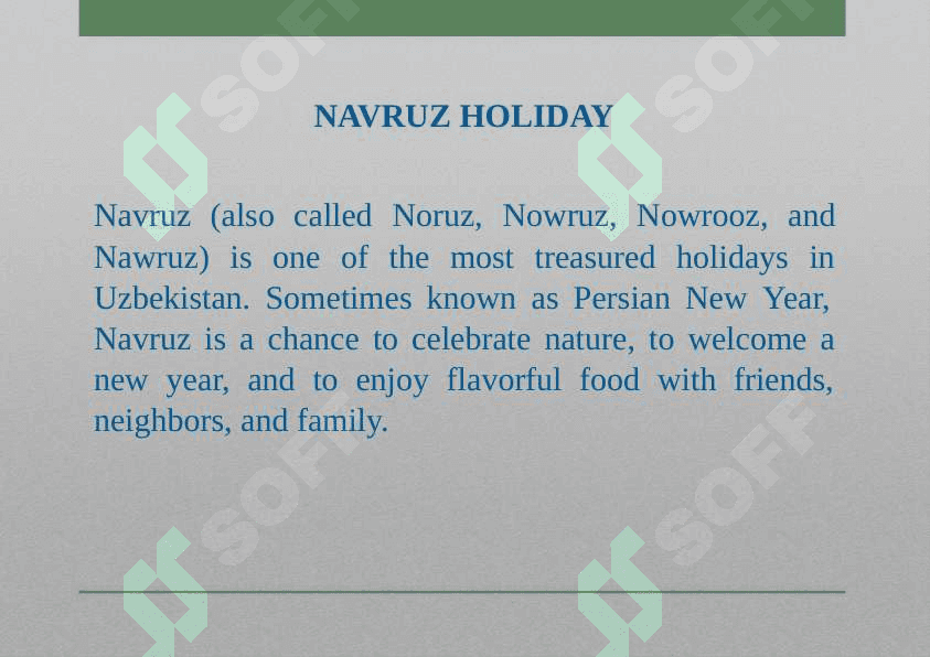 NAVRUZ HOLIDAY 2