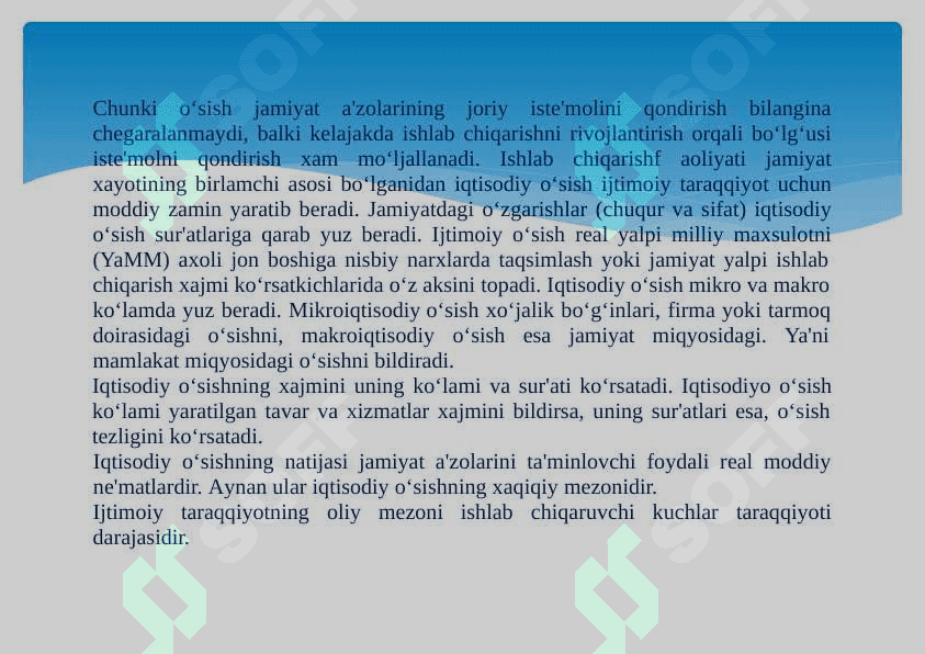 MILLIY IQTISODIYOT RIVOJLANISH DARAJASI VA  MILLIY BOYLIK 7