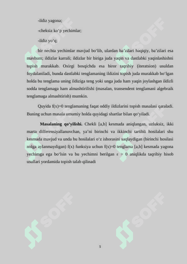 Kvadrat ildizlar usuli 5