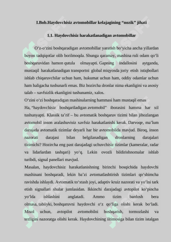 O'zini o'zi boshqaradigan transport vositalarini konstruksiyalash va modellashtirish 5
