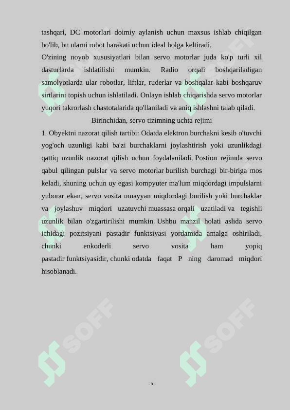 Dastur yordamida servo motorni boshqarish 5