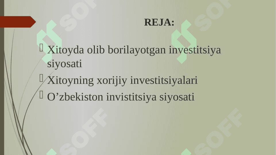 O’zbekiston va Xitoy invistitsiya siyosatlari 2