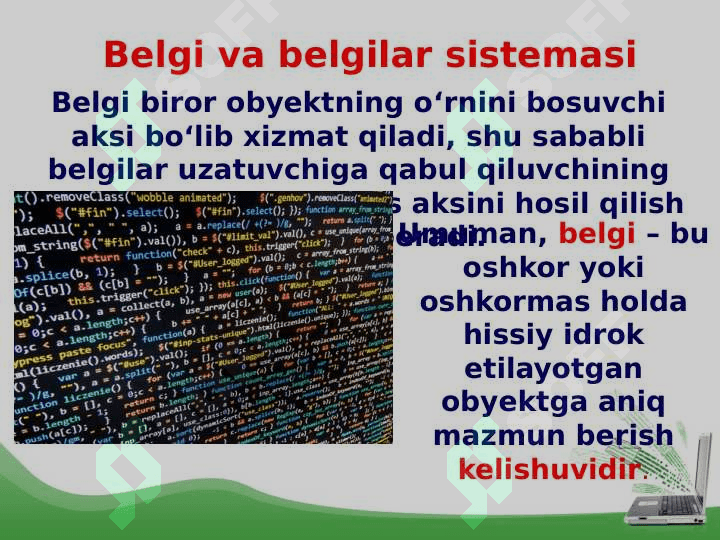 Axborotlarni kodlash usullari.Alifbo usulida kodlash 2
