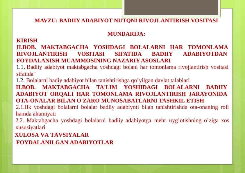 BADIIY ADABIYOT NUTQNI RIVOJLANTIRISH VOSITASI 1