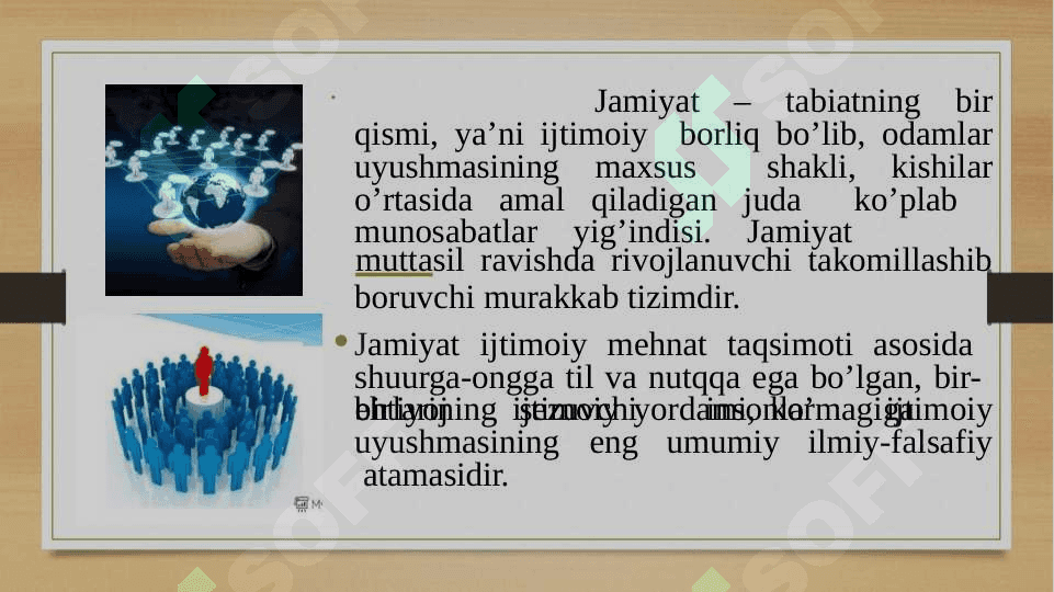 Jamiyat falsafasi. 2