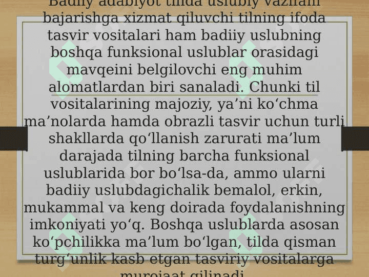 Badiiy matnda tasviriy vositalari 4