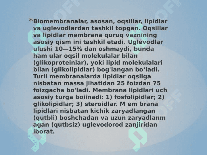 BIOLOGIK MEMBRANALARDAGI FIZIK JARAYONLAR 4