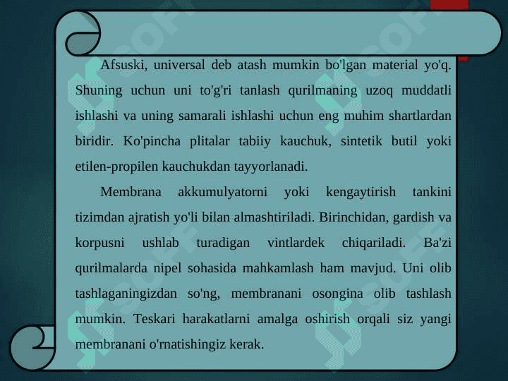Biologik membranalarning fizik jarayonlar 4