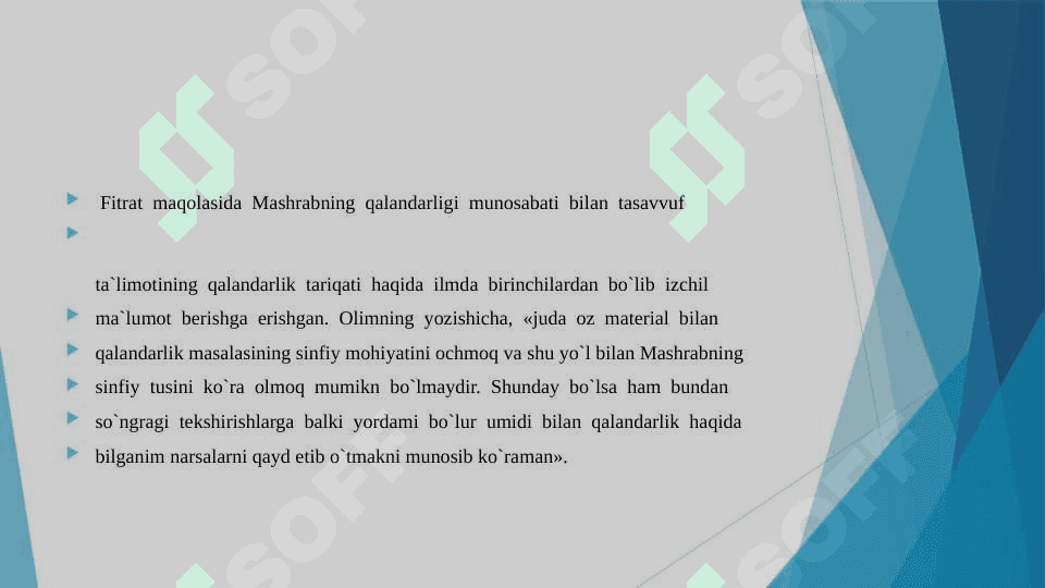 Mashrab ijodida qalandariylik tariqati 4