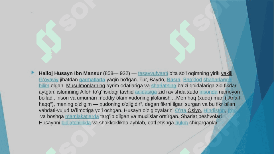Mansur Xalloj ta`limoti 2