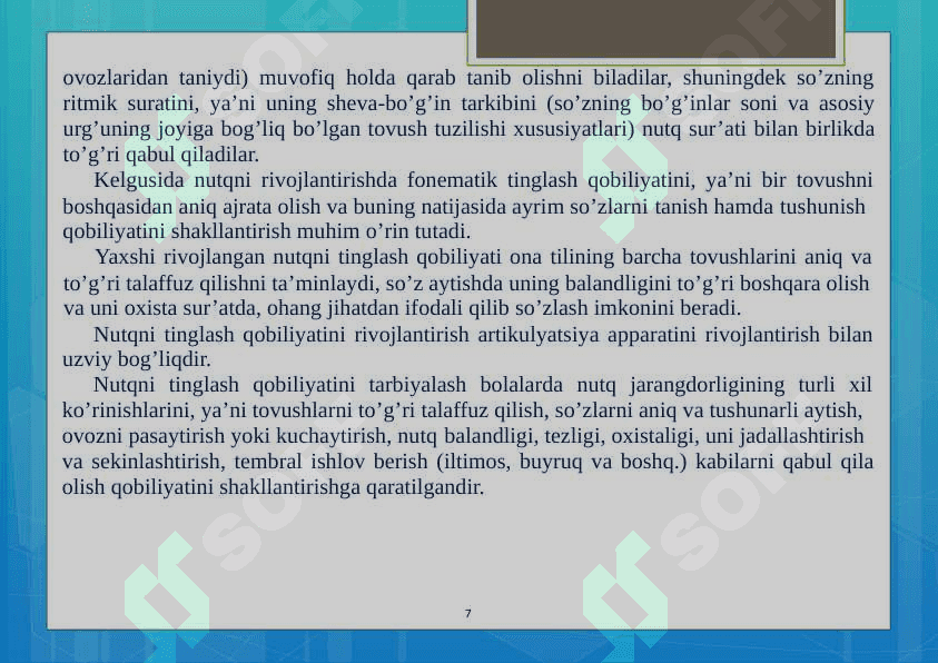 Bolalar nutqining tovush madaniyatini tarbiyalash uslubiyoti 7