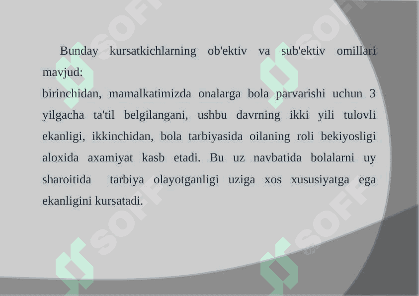 bolani maktabga tayyorlashda MTM ning  o'rni 5