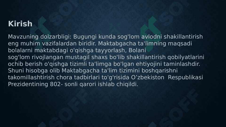 MAKTABGACHA TALIM TASHKILOTLARIDAGI  TARBIYALANUVCHILAR FAOLIYATINI  RIVOJLANTIRISHNING LOYIHALASHTIRISH  XUSUSIYATLARI 4