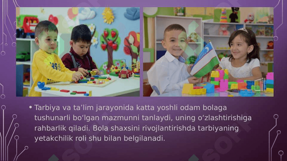 Maktabgacha ta`lim tashkilotlarida ta`lim- tarbiya ishlariga rahbarlik qilish. 7
