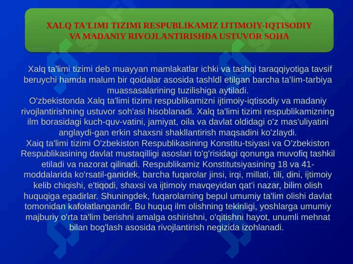 MAKTABGACHA TA'LIM UZLUKSIZ TA'LIMNING ALOHIDA TURI 2