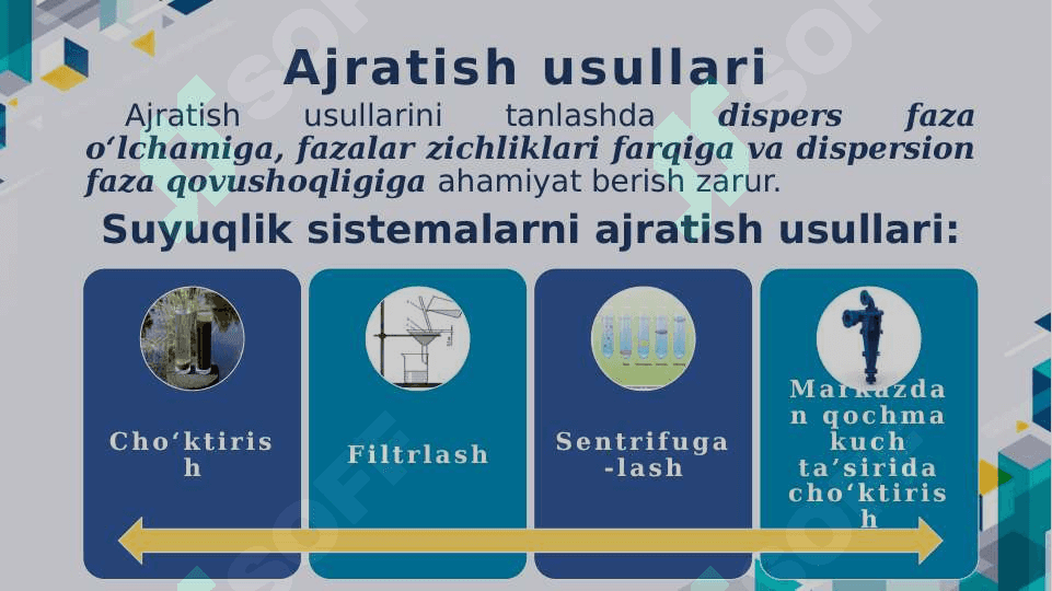 SUYUQLIK SISTEMALARINI AJRATISH 7