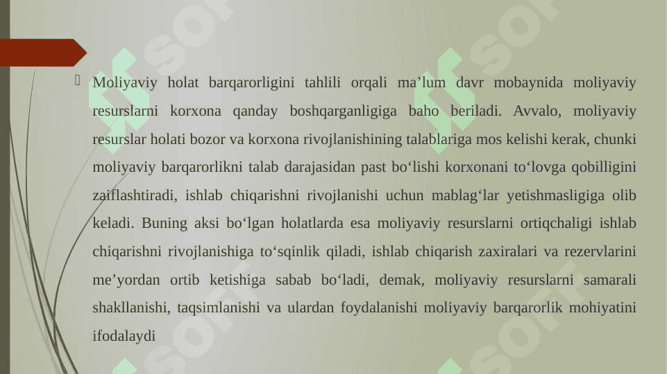 Moliyaviy barqarorlik tahlili 2
