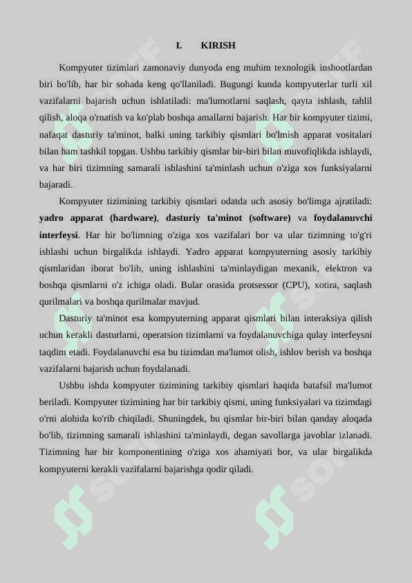 Kompyuter tizimining tarkibiy qismlari 2