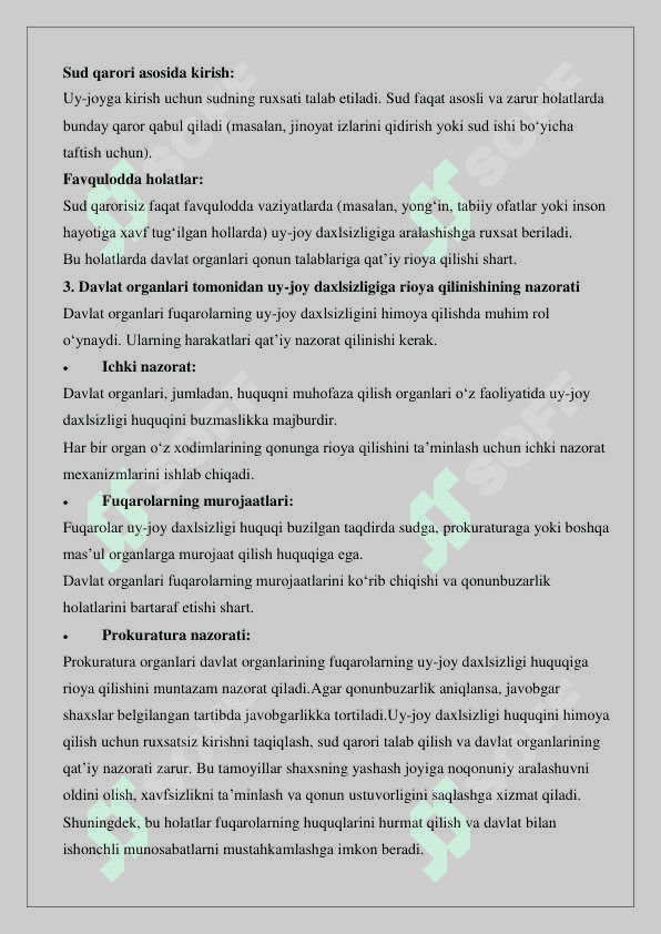 Uy joy daxlsizligi huquqi 25 5