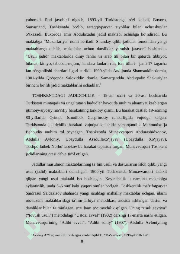 JADIDCHILIK HARAKATINING TARIXDA TUTGAN OʻRNI 7