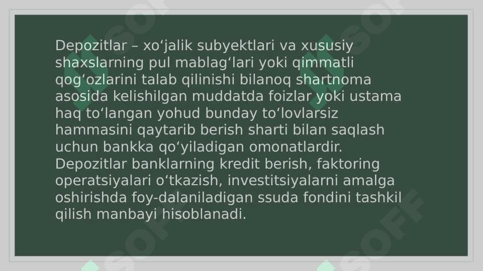 Tijorat banklarining passiv operatsiyalari 6