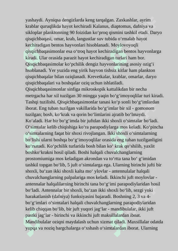 Bo’g’imoyoqlilarning keng tarqalish sabablari 8