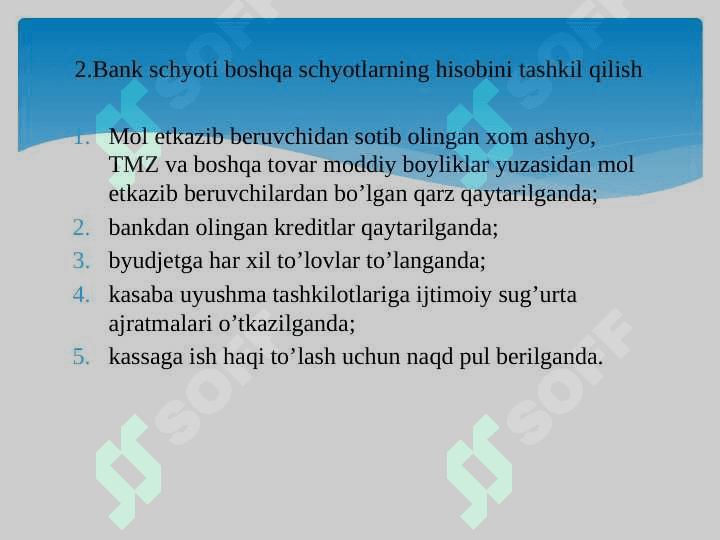 Bankdagi hisob-kitob schetidagi pul mablaglari hisobi 7