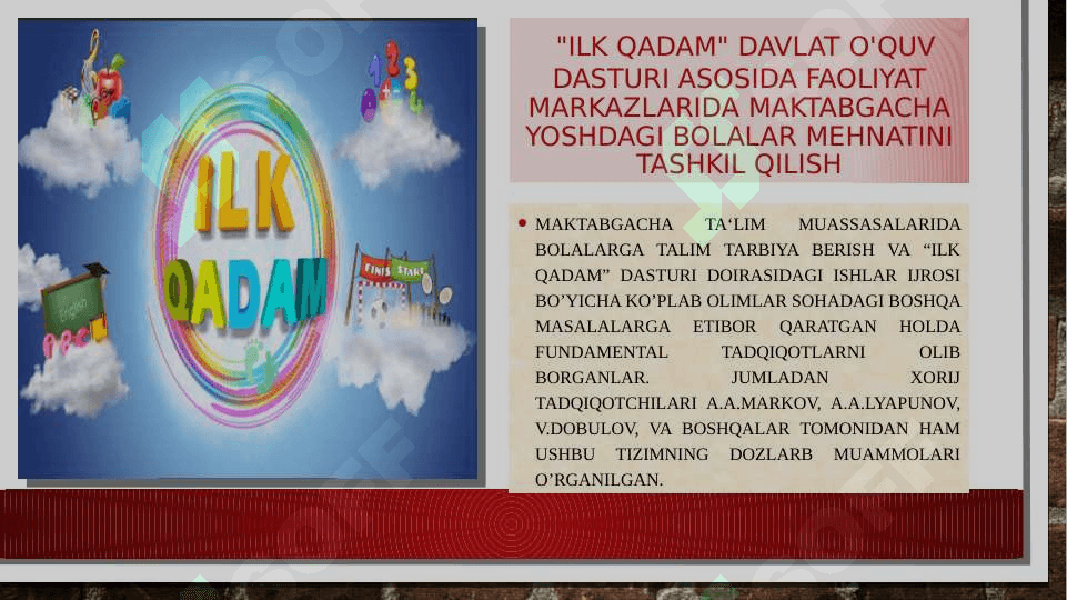 ilk qadam talim dasturi ppt 2
