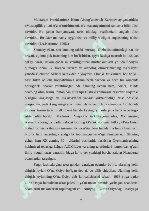 Selung`ur va Obirahmat g`or makonlarining tariximizni o`rganishdagi tutgan o`rni. 7