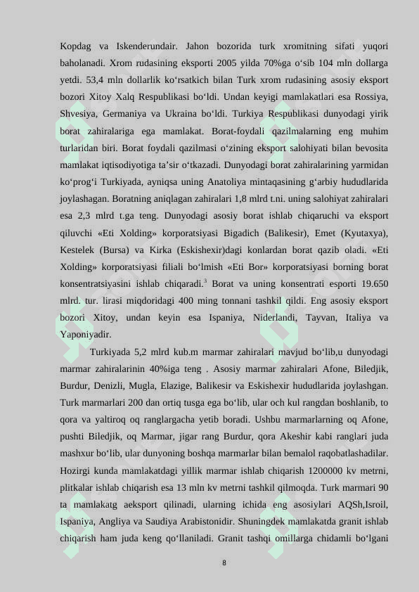 Turkiya Respublikasi geografiyasi 8