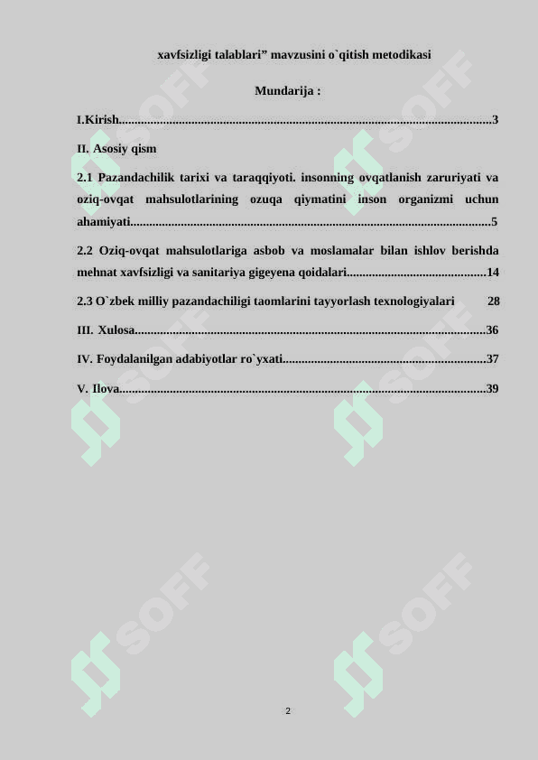 O`quvchilarga “Pazandachilik ishlari uchun ish o`rnini tashkil etish va mehnat xavfsizligi talablari” mavzusini o`qitish metodikasi 2