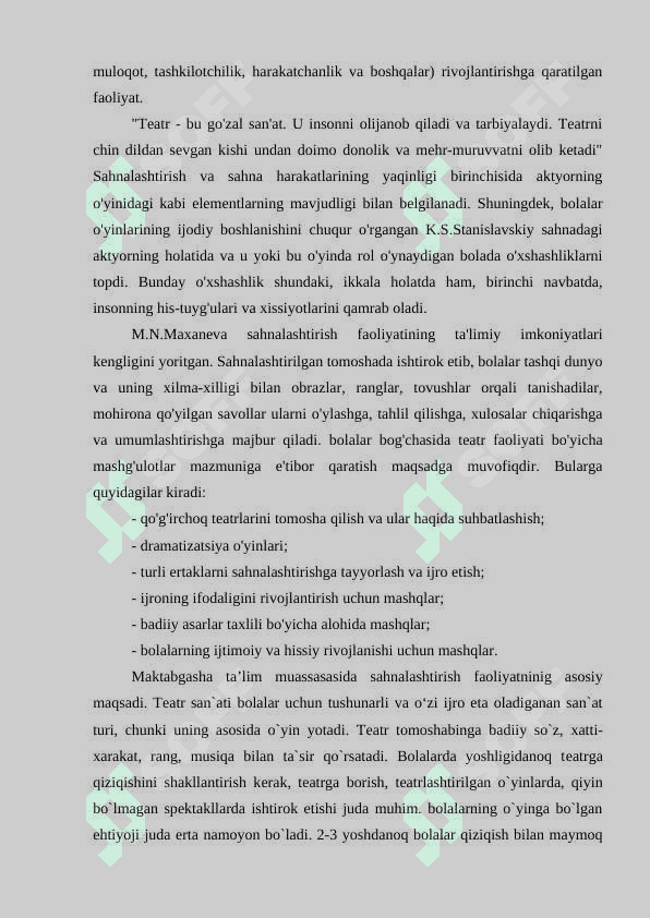 Maktabgacha ta'lim tashkilotida sahnalashtirish 2
