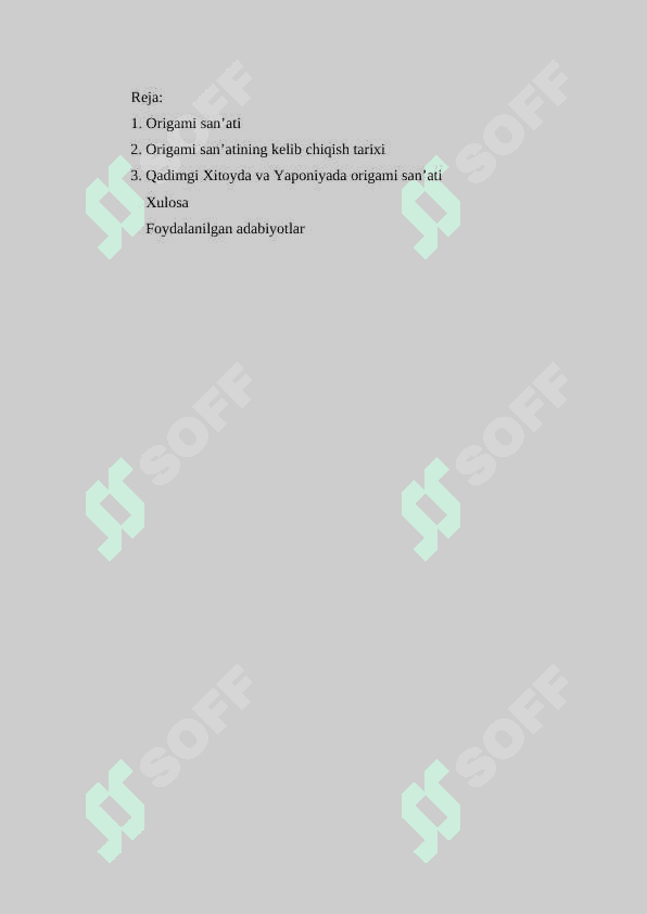 Origami san'atining kelib chiqish tarixi 2