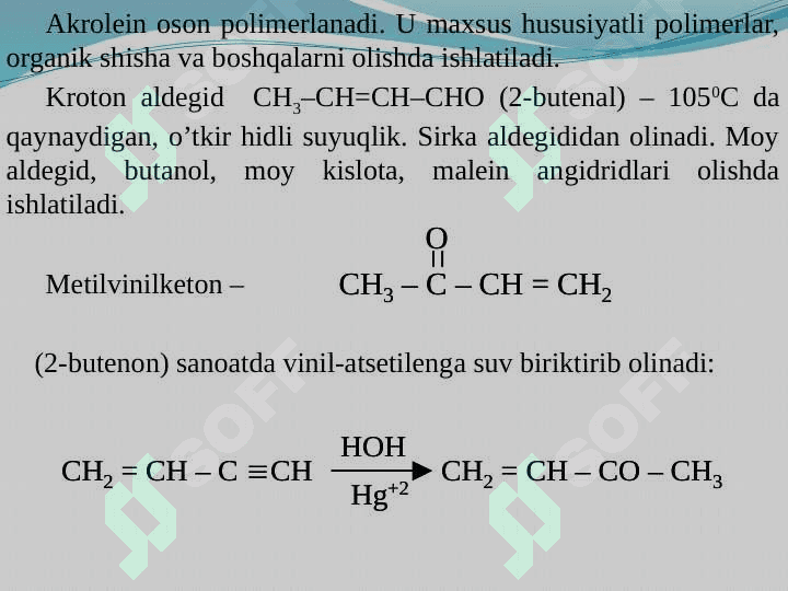 To’yinmagan aldegid va ketonlar 6