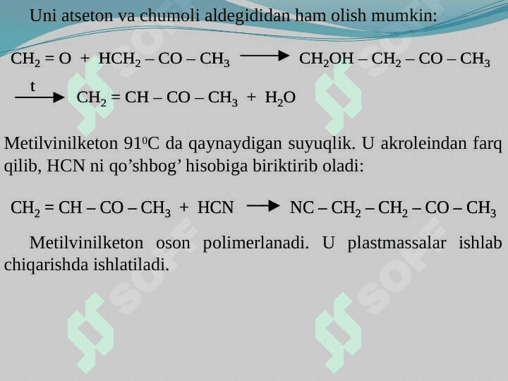 To’yinmagan aldegid va ketonlar 7