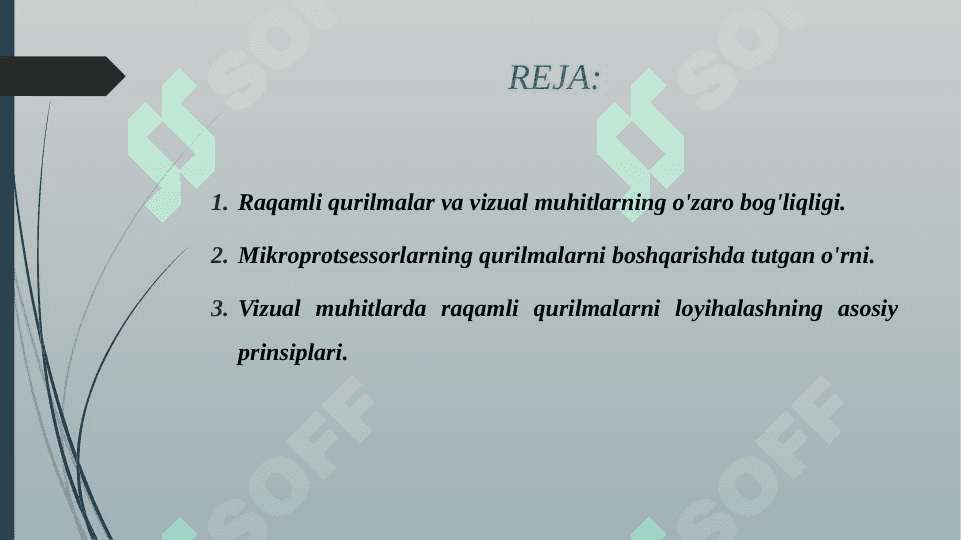 Raqamli qurilmalarni vizual muhitlarda loyihalash. Mikroprotsessorlar asosida boshqaruv qurilmalarini yasash 2