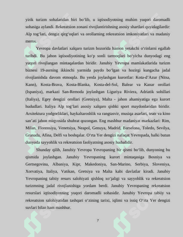 Janubiy Yevropa mamlakatlari geografiyasi 7