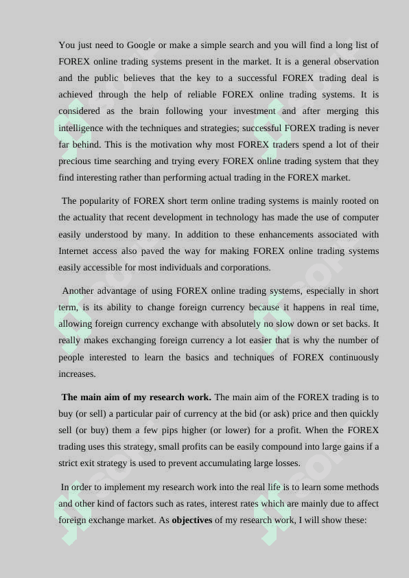 Theoretical basis and analyzing part of FOREX 3