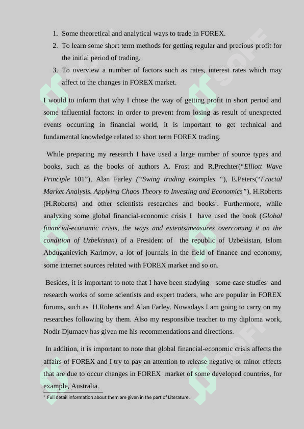 Theoretical basis and analyzing part of FOREX 4