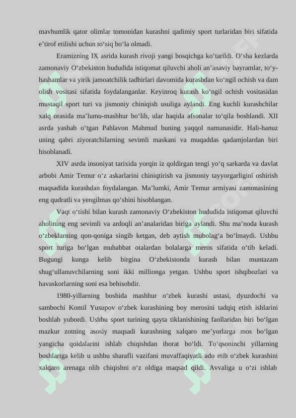 Kurash sport turining paydo bo’lishi va rivojlanishi 8