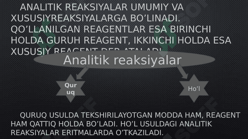 Ajratish va aniqlash (sifat analizi) metodlari. 5