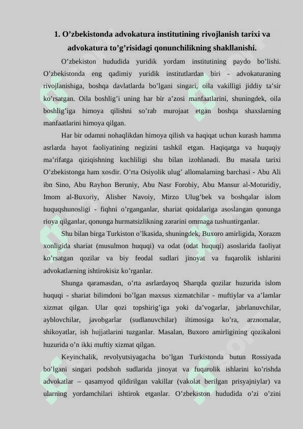 O’zbekiston Respublikasida advokatlik faoliyatining tashkiliy-huquqiy asoslari 24 2