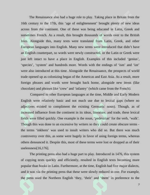 Influence on the development of Early Modern English 7