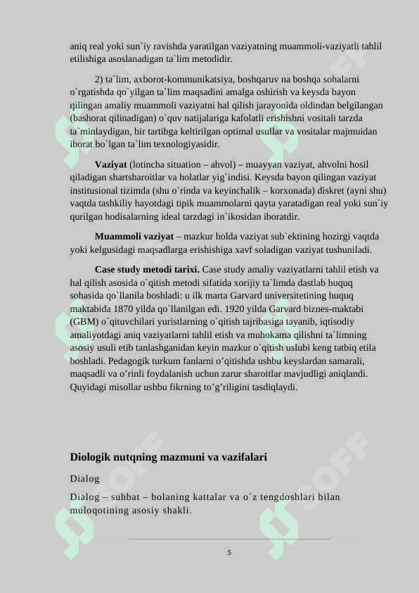 UMUMTA’LIM MAKTABI O’QUVCHILARINING DIALOGIK NUTQINI RIVOJLANTIRISHDA  CASE STUDY TEXNALOGIYALARINING  AHAMIYATI .(A1 DARAJADAGI O’QUVCHILAR MISOLIDA) 6