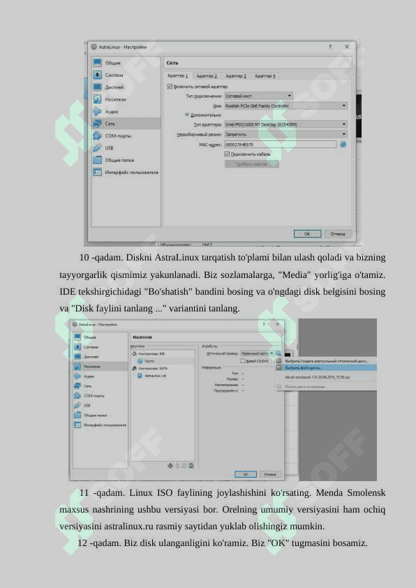ASTRA LINUX 1.6 O'RNATISH. VIRTUAL MASHINA YARATISH 5