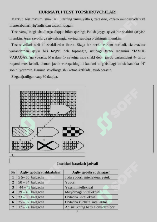 IQ testi (Raven testi.) 2