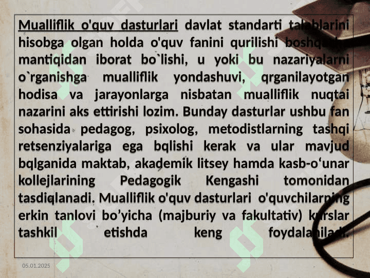 TA'LIM  MAZMUNI 8