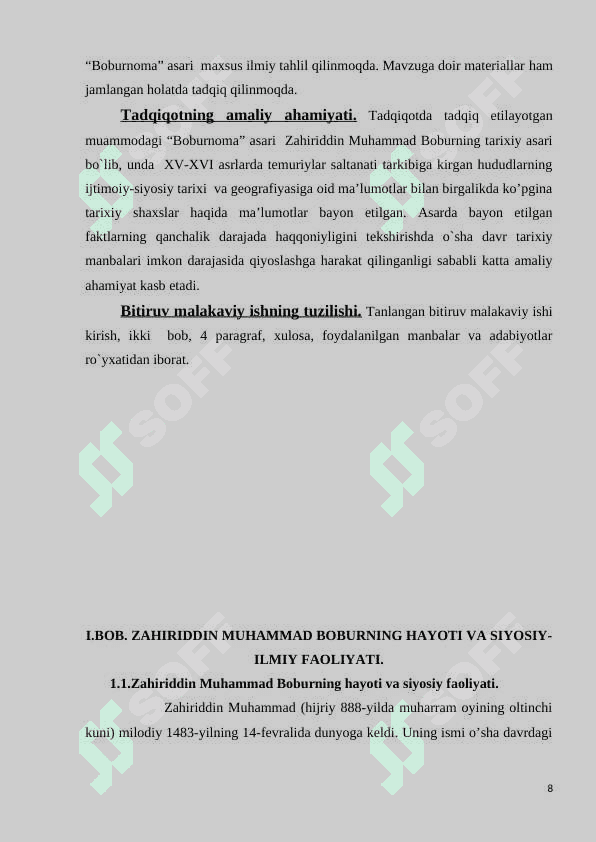 Zahiriddin Muhammad  Boburning hayoti va ijodiy merosi 8